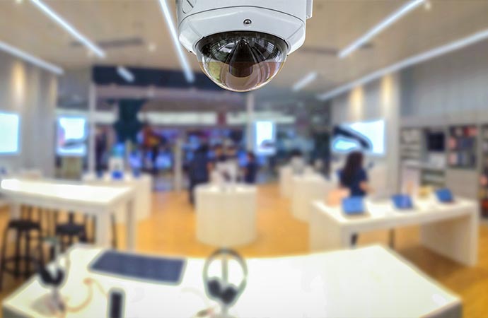 cctv security panorama with shop store business security system